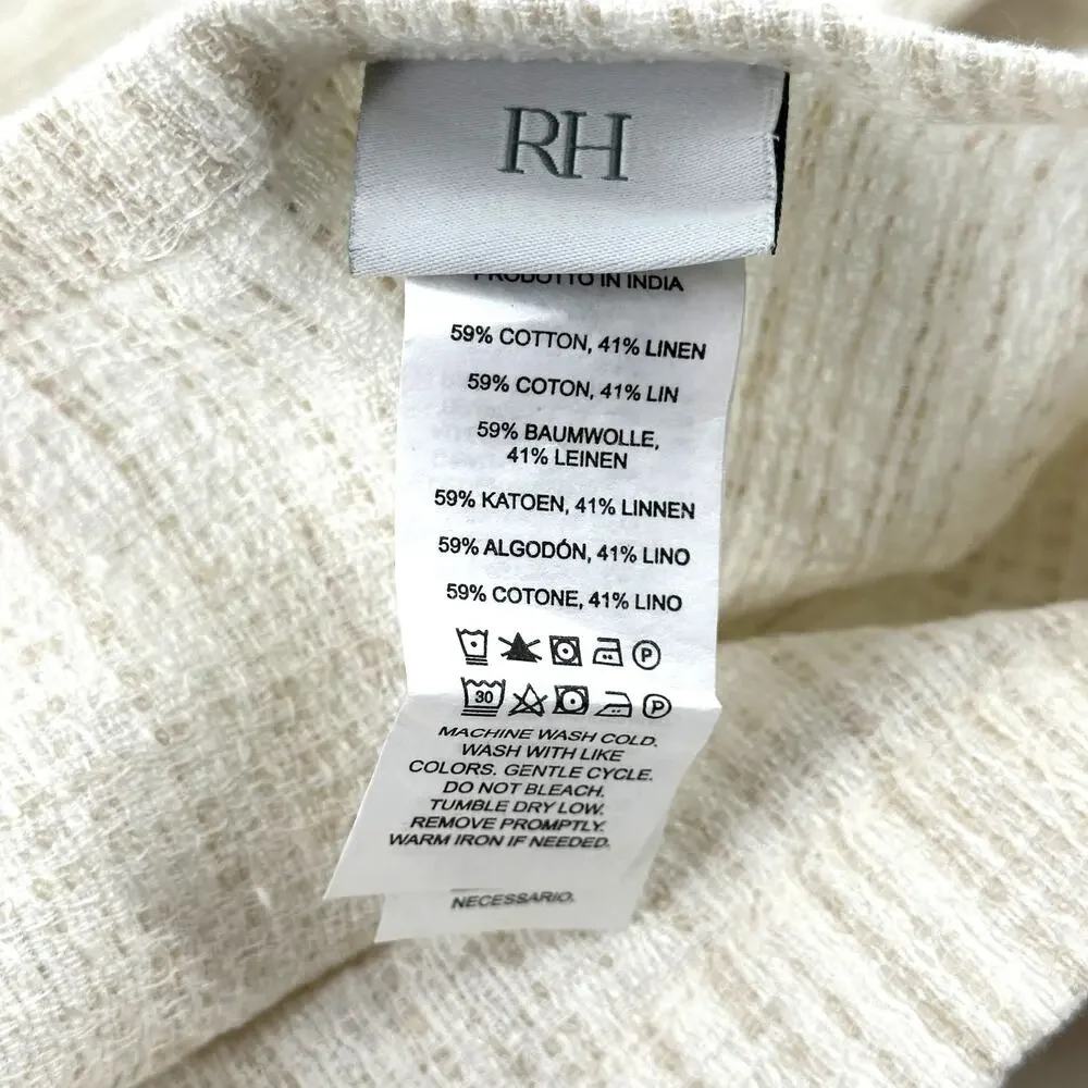 Restoration Hardware Striated Cotton Linen Pillow Sham King Size Natural